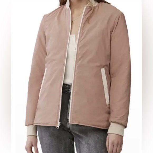 Soia & Kyo Jodie Reversible Quilted Bomber Jacket Sand/Clay Medium NWT Ret. $295 - Picture 3 of 9